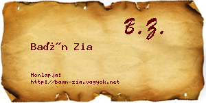 Baán Zia névjegykártya